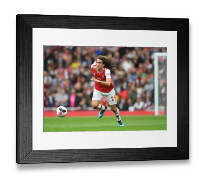 Framed Print : Arsenal's Guendouzi in Action Against Aston Villa, Premier League 2019-20