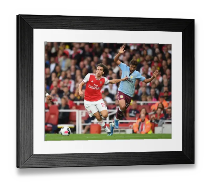 Framed Print : Guendouzi vs Trezeguet: Intense Clash Between Arsenal's Young Gun and Aston Villa Star (2019-20 Premier League)