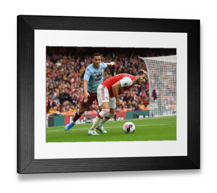 Framed Print : Arsenal vs Aston Villa: Sead Kolasinac Faces Off Against Anwar El Ghazi in Premier League Clash Framed Print : Arsenal vs Aston Villa: Sead Kolasinac Faces Off Against Anwar El Ghazi in Premier League Clash
