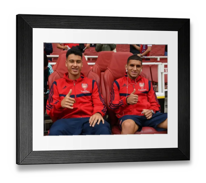 Framed Print : Arsenal FC: Martinelli and Torreira Prepare for Aston Villa Clash (2019-20)