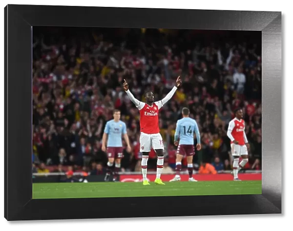 Arsenal's Nicolas Pepe Reacts After Arsenal FC vs Aston Villa, Premier League 2019-20