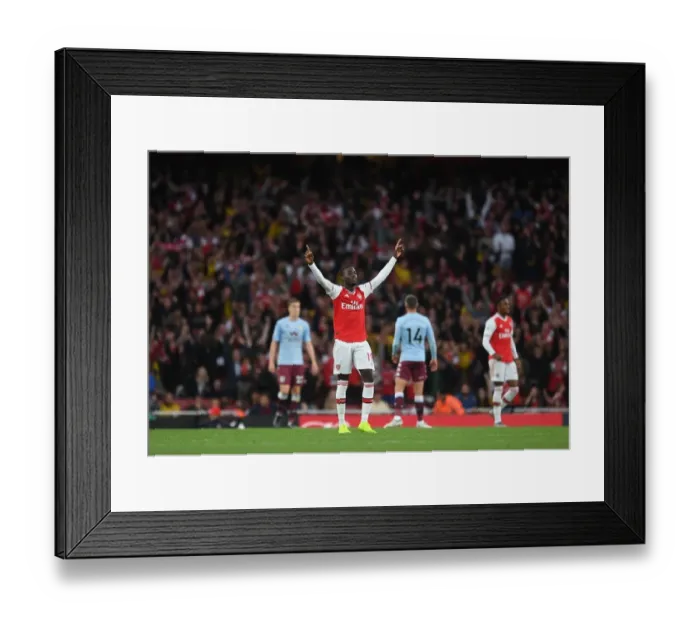 Framed Print : Arsenal's Nicolas Pepe Reacts After Arsenal FC vs Aston Villa, Premier League 2019-20 Framed Print : Arsenal's Nicolas Pepe Reacts After Arsenal FC vs Aston Villa, Premier League 2019-20