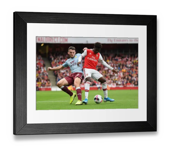 Framed Print : Bukayo Saka (Arsenal) John McGinn (Villa)