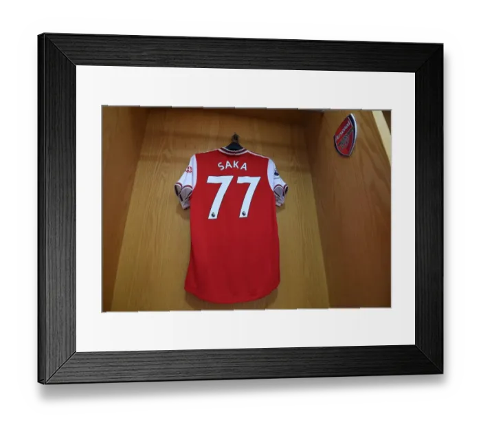 Framed Print : Arsenal's Bukayo Saka in the Changing Room Before Arsenal v Aston Villa (2019-20)
