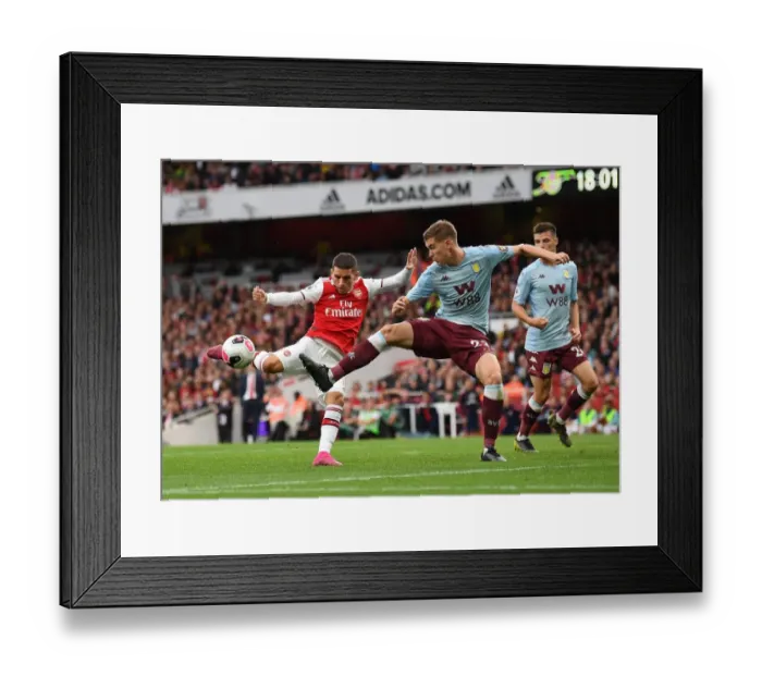 Framed Print : Arsenal's Torreira Faces Off Against Villa's Engels in Intense Premier League Clash Framed Print : Arsenal's Torreira Faces Off Against Villa's Engels in Intense Premier League Clash