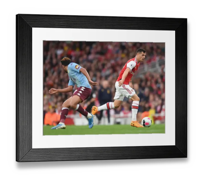 Framed Print : Arsenal's Granit Xhaka in Action Against Aston Villa, Premier League 2019-20 Framed Print : Arsenal's Granit Xhaka in Action Against Aston Villa, Premier League 2019-20