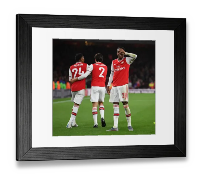 Framed Print : Arsenal's Joe Willock Scores Third Goal in Carabao Cup Victory over Nottingham Forest