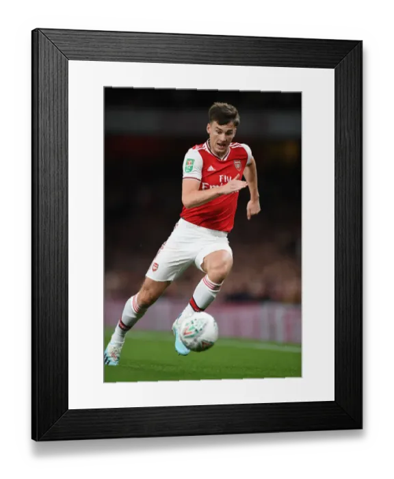 Framed Print : Arsenal's Kieran Tierney in Action Against Nottingham Forest - Carabao Cup 2019-20