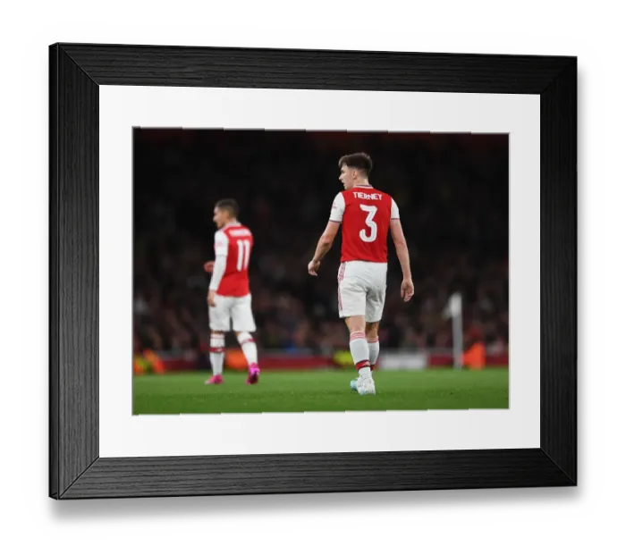 Framed Print : Arsenal's Kieran Tierney in Action Against Nottingham Forest in Carabao Cup Third Round Framed Print : Arsenal's Kieran Tierney in Action Against Nottingham Forest in Carabao Cup Third Round