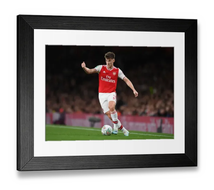 Framed Print : Arsenal vs Nottingham Forest: Kieran Tierney in Action at Carabao Cup Third Round, Emirates Stadium