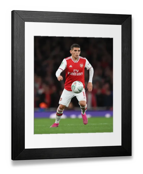Framed Print : Torreira in Action: Arsenal's Carabao Cup Victory over Nottingham Forest