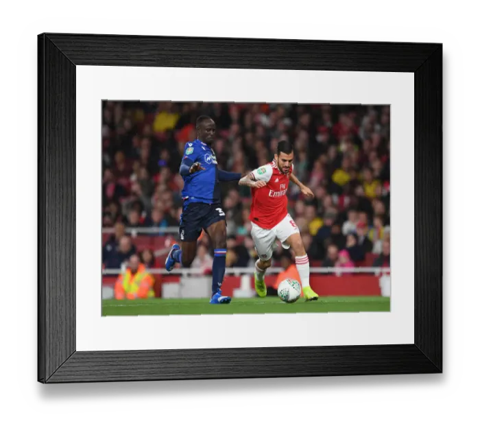Framed Print : Ceballos vs. Adomah: A Carabao Cup Battle at the Emirates