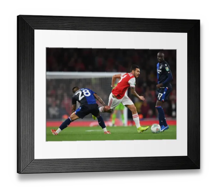 Framed Print : Arsenal vs. Nottingham Forest: Dani Ceballos Clashes with Tiago Silva in Carabao Cup Showdown Framed Print : Arsenal vs. Nottingham Forest: Dani Ceballos Clashes with Tiago Silva in Carabao Cup Showdown