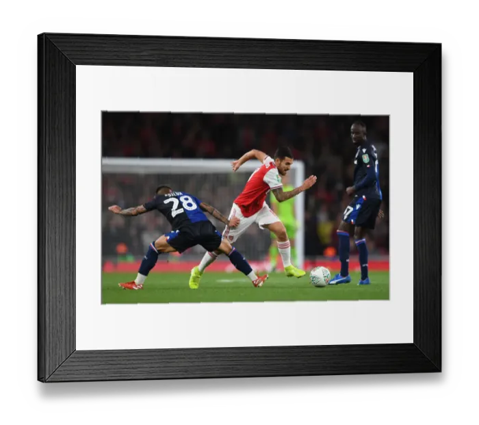 Framed Print : Clash of Midfield Titans: Ceballos vs Silva - Arsenal's Carabao Cup Showdown Framed Print : Clash of Midfield Titans: Ceballos vs Silva - Arsenal's Carabao Cup Showdown