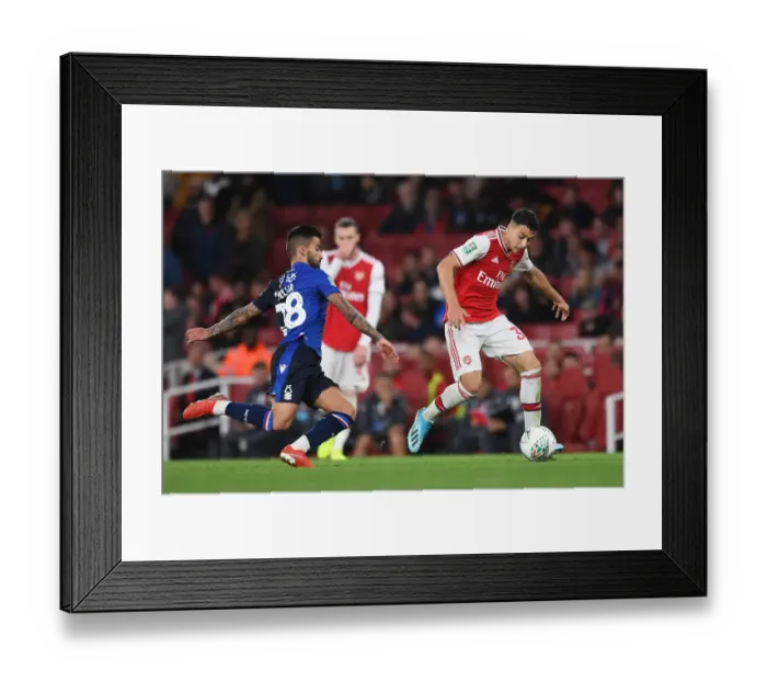 Framed Print : Martinelli vs. Silva: Arsenal's Carabao Cup Battle Against Nottingham Forest
