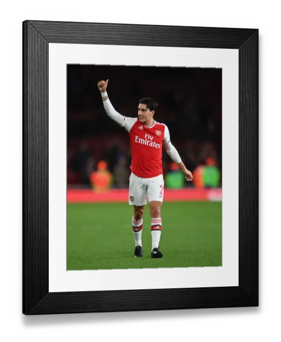 Framed Print : Arsenal's Hector Bellerin Reacts After Carabao Cup Victory Over Nottingham Forest