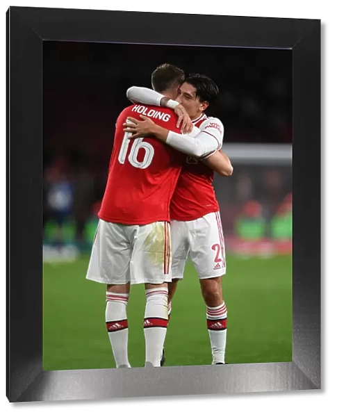 Arsenal FC Celebrate Carabao Cup Victory over Nottingham Forest: Holding and Bellerin Reunite