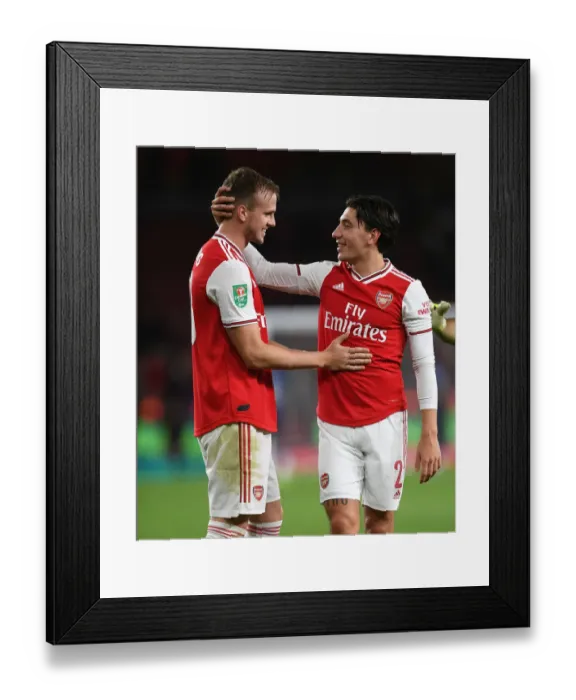 Framed Print : Arsenal's Holding and Bellerin: Carabao Cup Victory Celebration Framed Print : Arsenal's Holding and Bellerin: Carabao Cup Victory Celebration