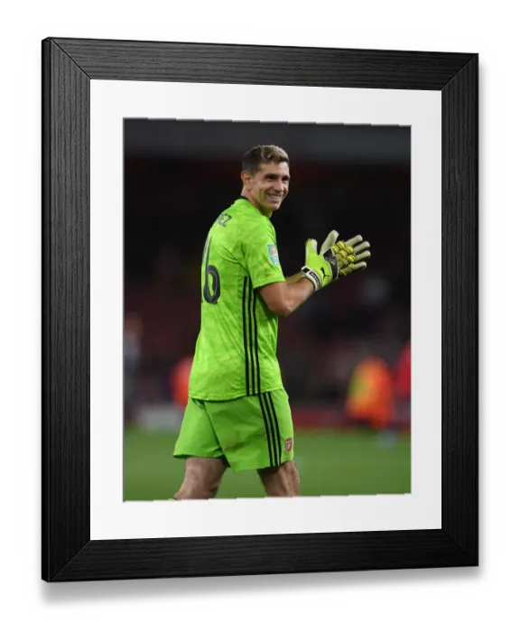Framed Print : Emotional Victory: Emi Martinez Leads Arsenal Past Nottingham Forest in Carabao Cup Showdown (September 2019)