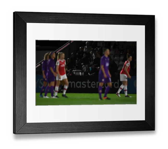Framed Print : Mastercard Ad Board. Arsenal Women 2:0 Fiorentina Women Framed Print : Mastercard Ad Board. Arsenal Women 2:0 Fiorentina Women