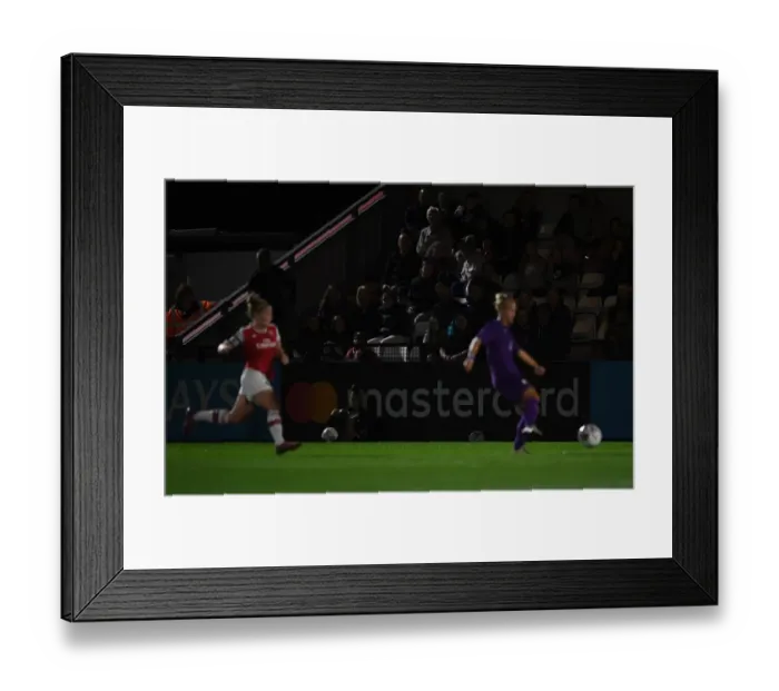 Framed Print : Mastercard Ad Board. Arsenal Women 2:0 Fiorentina Women Framed Print : Mastercard Ad Board. Arsenal Women 2:0 Fiorentina Women