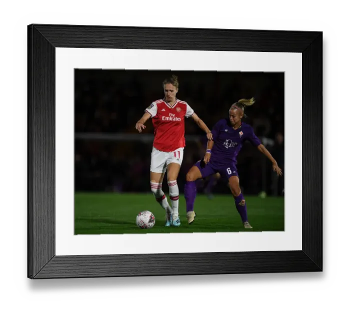 Framed Print : Arsenal Women vs. Fiorentina Women: A Battle in the UEFA Women's Champions League Framed Print : Arsenal Women vs. Fiorentina Women: A Battle in the UEFA Women's Champions League