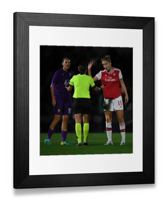 Framed Print : Arsenal's Vivianne Miedema Argues with Referee during Arsenal Women vs. Fiorentina Women's UEFA Champions League Match Framed Print : Arsenal's Vivianne Miedema Argues with Referee during Arsenal Women vs. Fiorentina Women's UEFA Champions League Match
