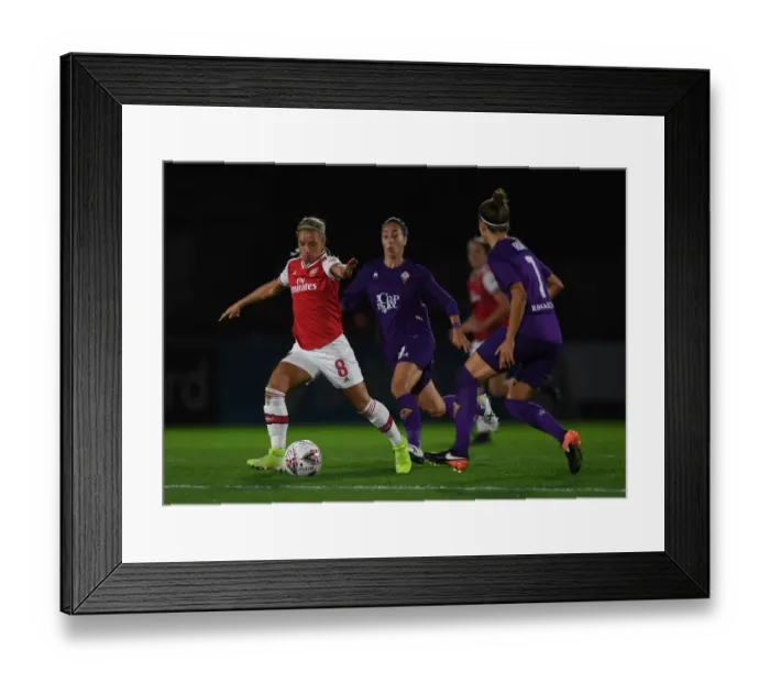 Framed Print : Arsenal Women vs. Fiorentina Women: A UEFA Women's Champions League Battle at Meadow Park