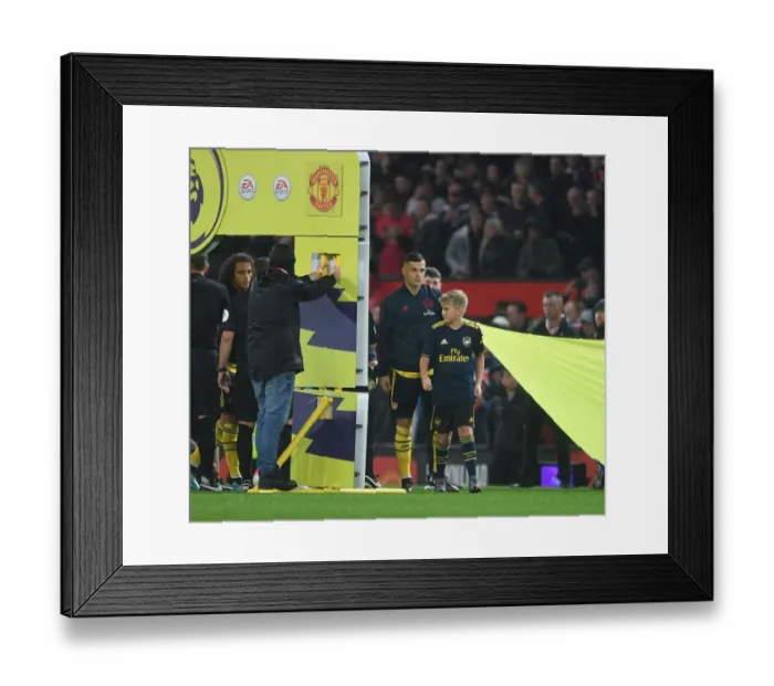 Framed Print : Arsenal's Granit Xhaka at Old Trafford: Manchester United vs. Arsenal (2019-2020)