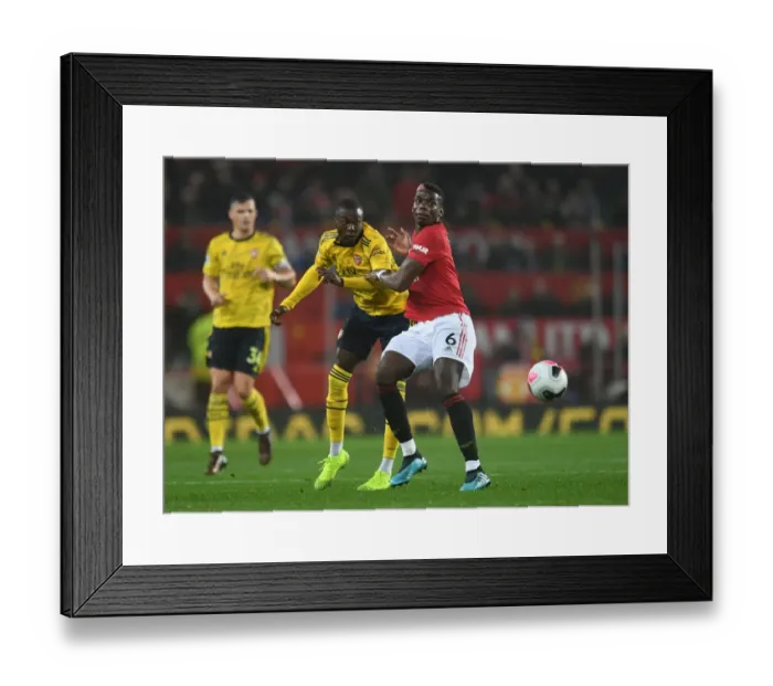 Framed Print : Pepe vs Pogba: Manchester United vs Arsenal FC - Premier League Showdown (2019-20)