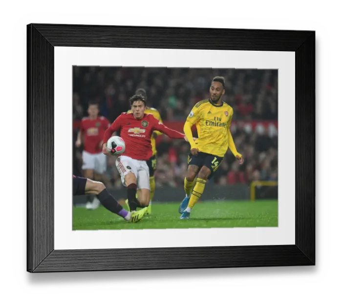 Framed Print : Aubameyang's Dramatic Last-Minute Strike: Manchester United vs. Arsenal, Premier League 2019-20