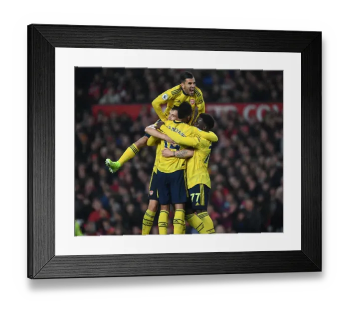 Framed Print : Aubameyang's Strike: Manchester United vs. Arsenal, 2019-20 Premier League