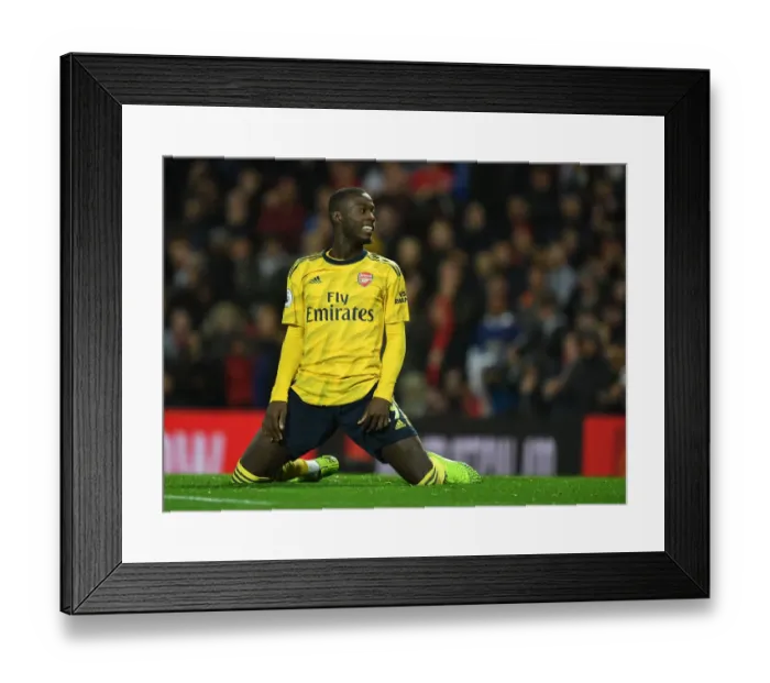 Framed Print : Pepe at Old Trafford: Premier League Showdown between Manchester United and Arsenal, 2019-20