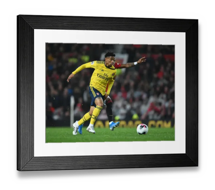 Framed Print : Reiss Nelson Outsmarts Fred: Arsenal's Triumph over Manchester United (2019-20) Framed Print : Reiss Nelson Outsmarts Fred: Arsenal's Triumph over Manchester United (2019-20)