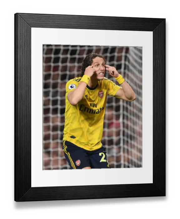 Framed Print : David Luiz in Action: Manchester United vs. Arsenal, Premier League 2019-20