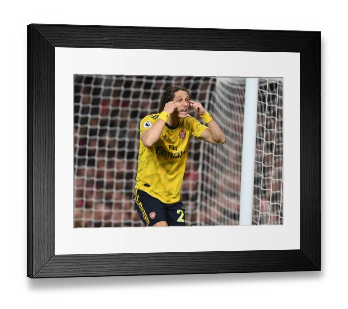 Framed Print : David Luiz in Action: Arsenal vs. Manchester United - Premier League (2019-20)