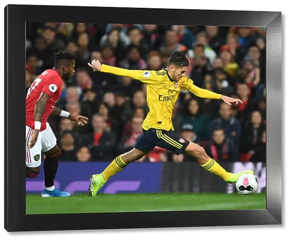 Premier League Battle: Dani Ceballos of Arsenal Faces Off Against Manchester United (2019-20)