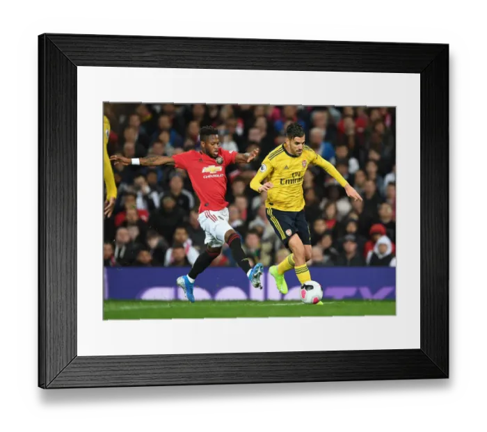 Framed Print : Dani Ceballos Breaks Past Fred: Manchester United vs. Arsenal, Premier League 2019-20
