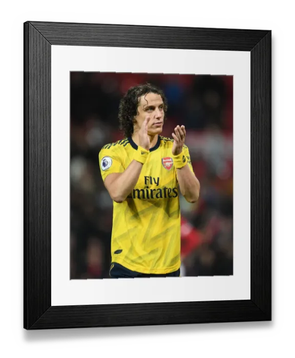 Framed Print : David Luiz Pays Tribute to Arsenal Fans After Manchester United Clash (2019-20)