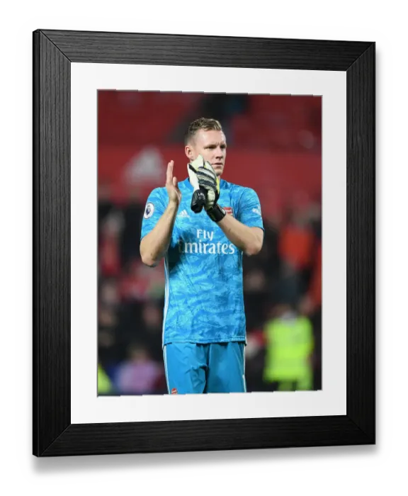 Framed Print : Arsenal's Bernd Leno Applauding Fans after Manchester United Clash (2019-20)