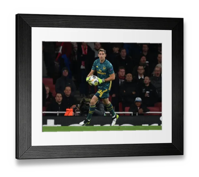 Framed Print : Emiliano Martinez in Action: Arsenal vs. Standard Liege, Europa League 2019-20