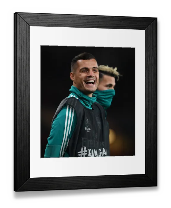 Framed Print : Granit Xhaka Substitution: Arsenal vs Standard Liege, Europa League 2019-20 Framed Print : Granit Xhaka Substitution: Arsenal vs Standard Liege, Europa League 2019-20