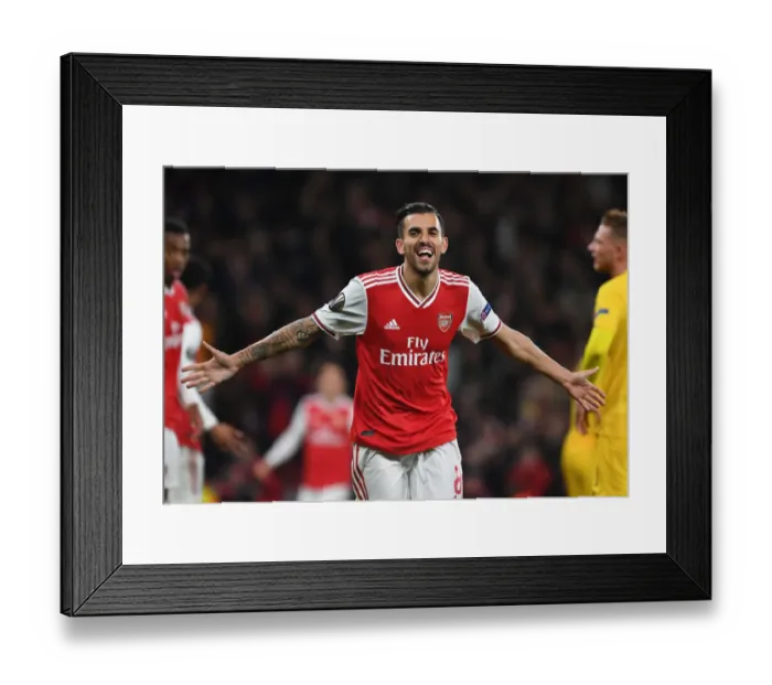 Framed Print : Dani Ceballos Scores Arsenal's Fourth Goal: Europa League Victory over Standard Liege Framed Print : Dani Ceballos Scores Arsenal's Fourth Goal: Europa League Victory over Standard Liege