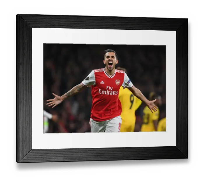 Framed Print : Dani Ceballos Scores His Fourth Goal: Arsenal's Europa League Victory over Standard Liege
