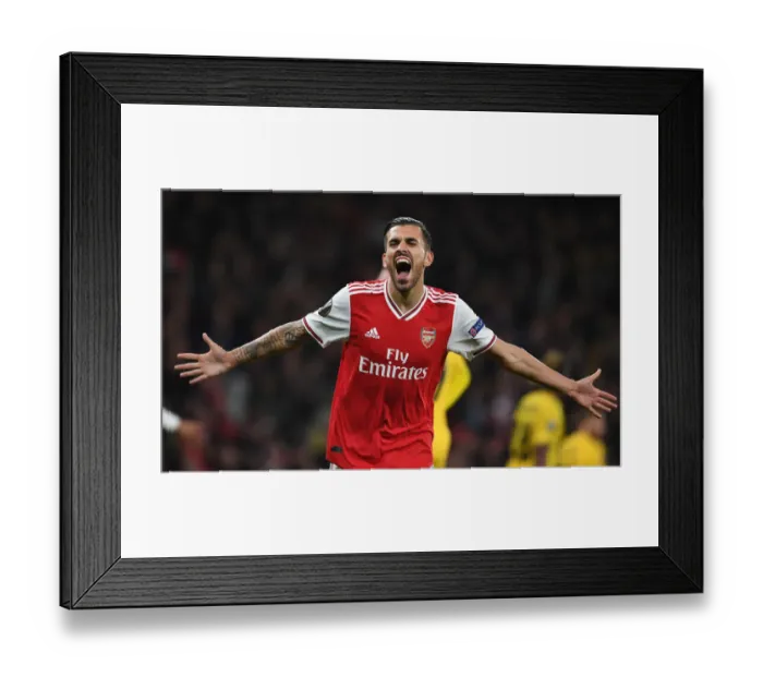 Framed Print : Dani Ceballos Scores His Fourth Goal: Arsenal's Europa League Victory over Standard Liege