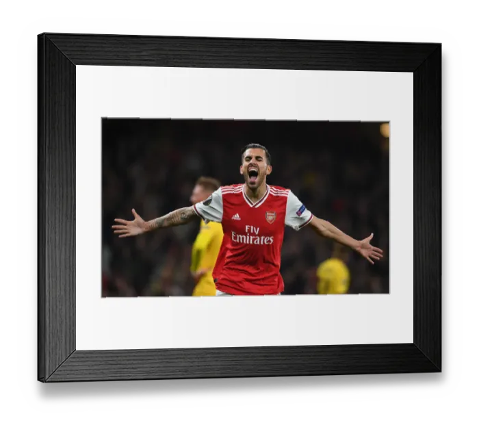 Framed Print : Dani Ceballos Scores His Fourth: Arsenal's Europa League Victory over Standard Liege Framed Print : Dani Ceballos Scores His Fourth: Arsenal's Europa League Victory over Standard Liege