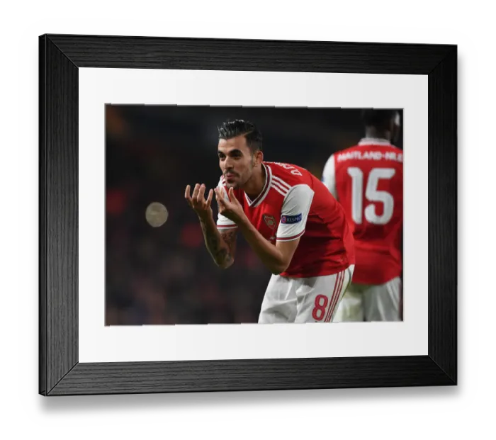 Framed Print : Dani Ceballos Scores Arsenal's Fourth Goal: Europa League Victory over Standard Liege Framed Print : Dani Ceballos Scores Arsenal's Fourth Goal: Europa League Victory over Standard Liege