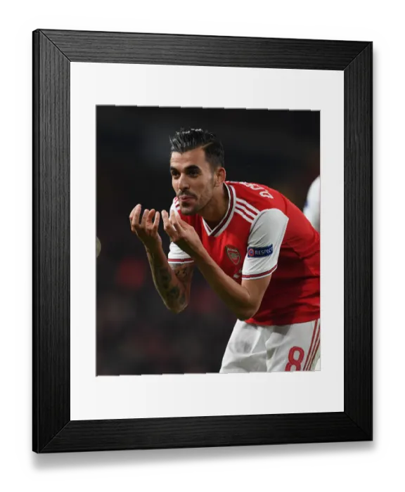 Framed Print : Arsenal's Dani Ceballos Scores Fourth Goal in Europa League Victory over Standard Liege