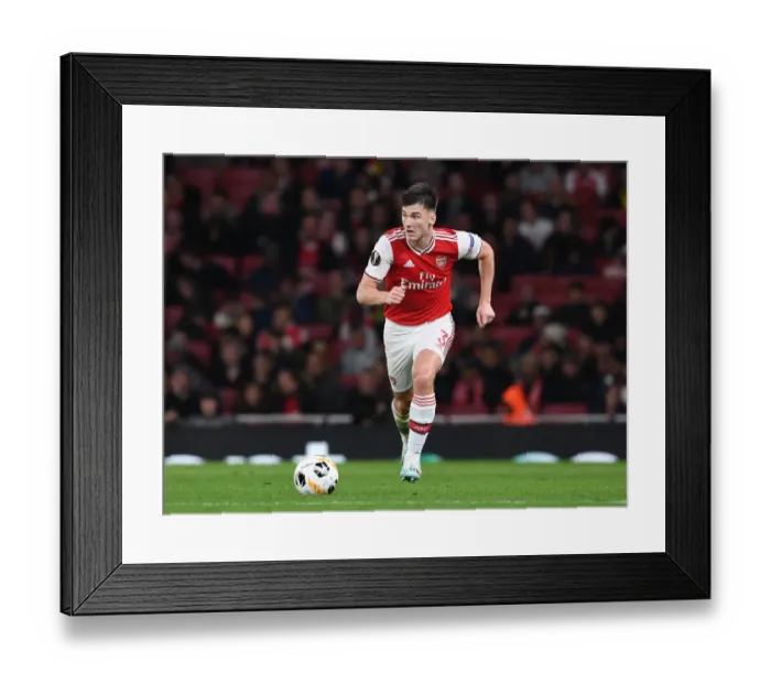 Framed Print : Arsenal's Kieran Tierney in Action Against Standard Liege in Europa League Framed Print : Arsenal's Kieran Tierney in Action Against Standard Liege in Europa League