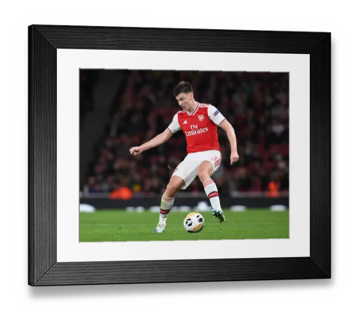 Framed Print : Arsenal's Kieran Tierney in Action during Europa League Match against Standard Liege Framed Print : Arsenal's Kieran Tierney in Action during Europa League Match against Standard Liege